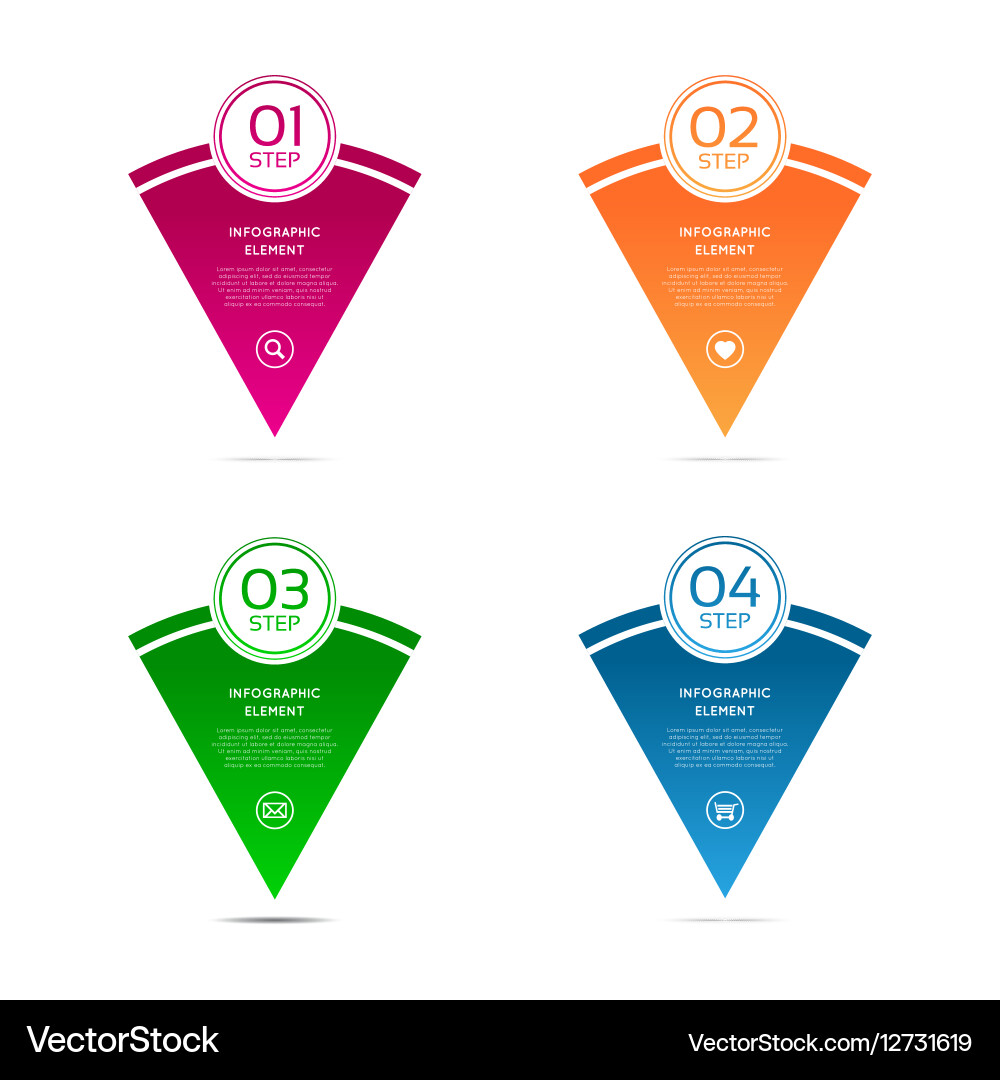 Set of colorful pointers elements vector image