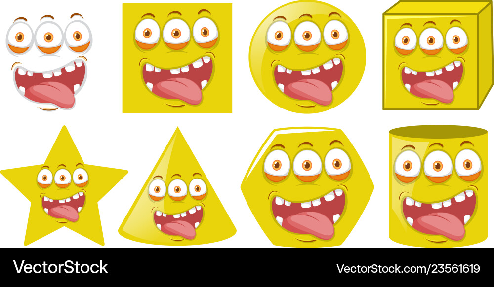 Set of monster face in different shape Vector Image