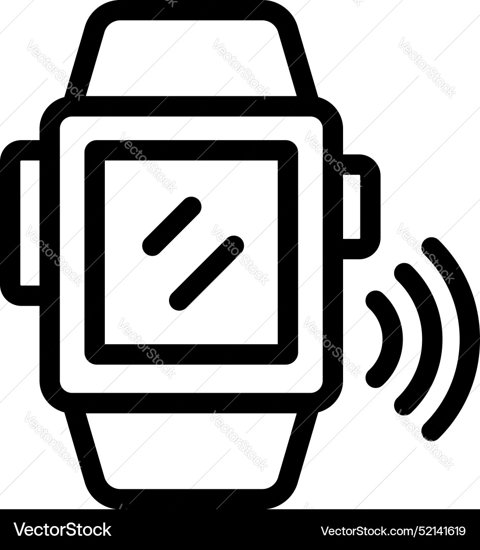 Smartwatch connecting to wireless network using vector image