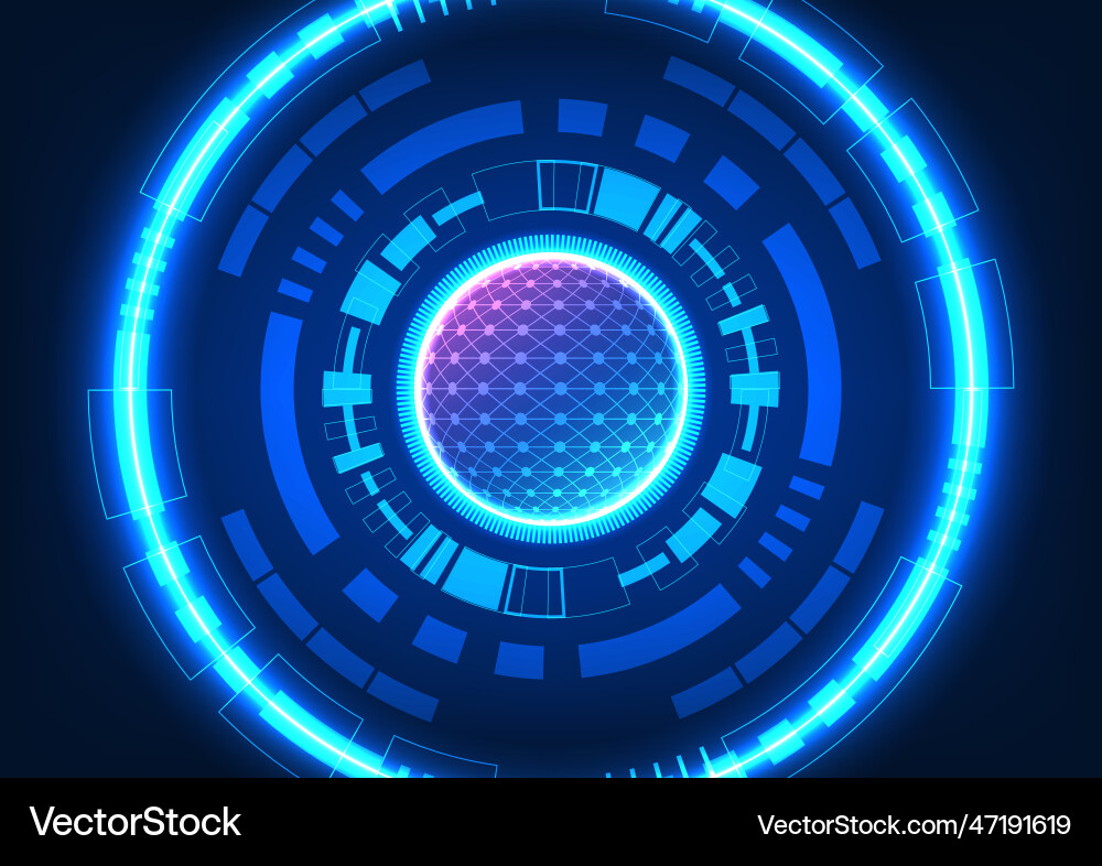 Technology circle background there is a processor vector image