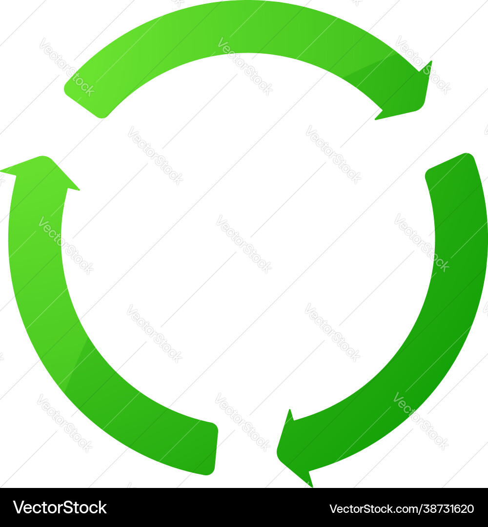3 recycle arrows circular pointers vector image