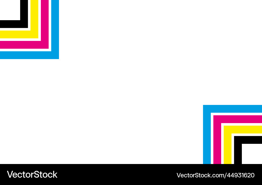 Abstract print background with corners in cmyk vector image
