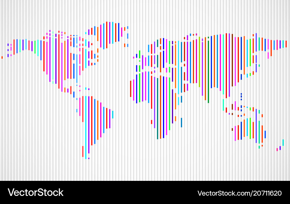 Abstract world map with lines Vector Image
