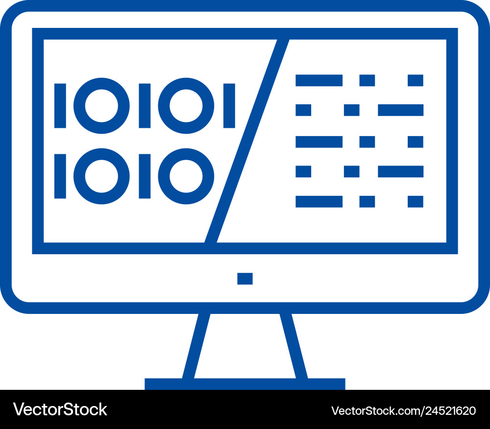 Binärcode-Datenverschlüsselungszeilen-Icon-Konzept Binärcode-Datenverschlüsselungszeilen-Icon-Konzept vektorbild