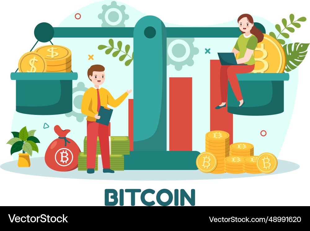 Bitcoin with cryptocurrency coins of blockchain Bitcoin with cryptocurrency coins of blockchain Vector Image