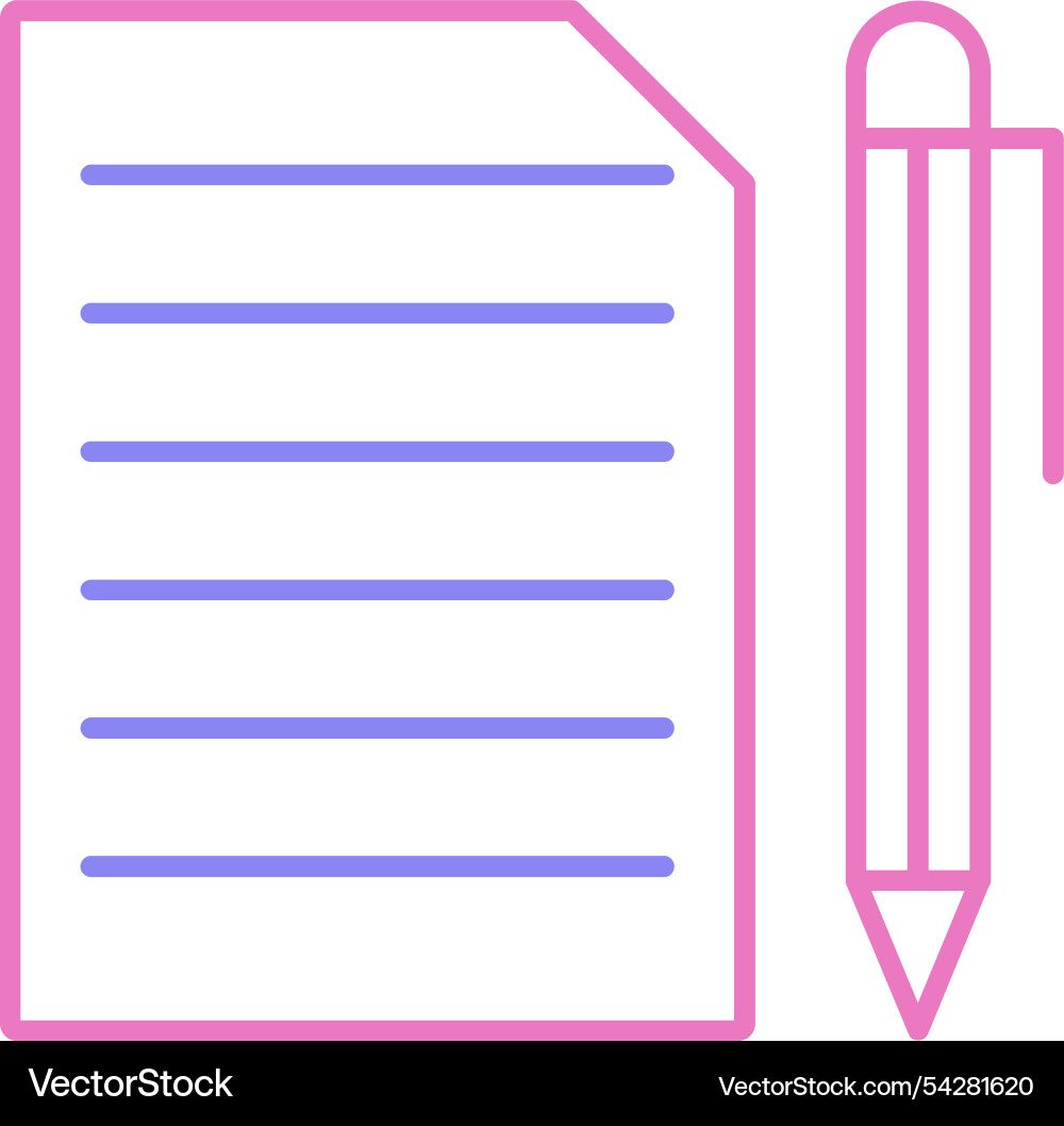Document line two colour icon vector image
