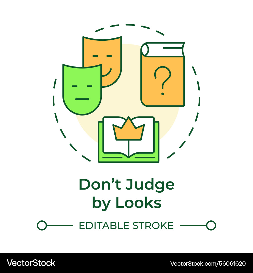Dont judge by looks multi color concept icon Dont judge by looks multi color concept icon vector image