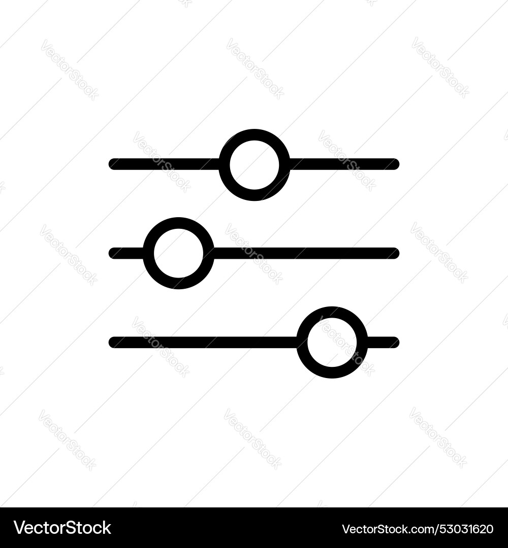 Filter button icon isolated on white background Filter button icon isolated on white background vector image
