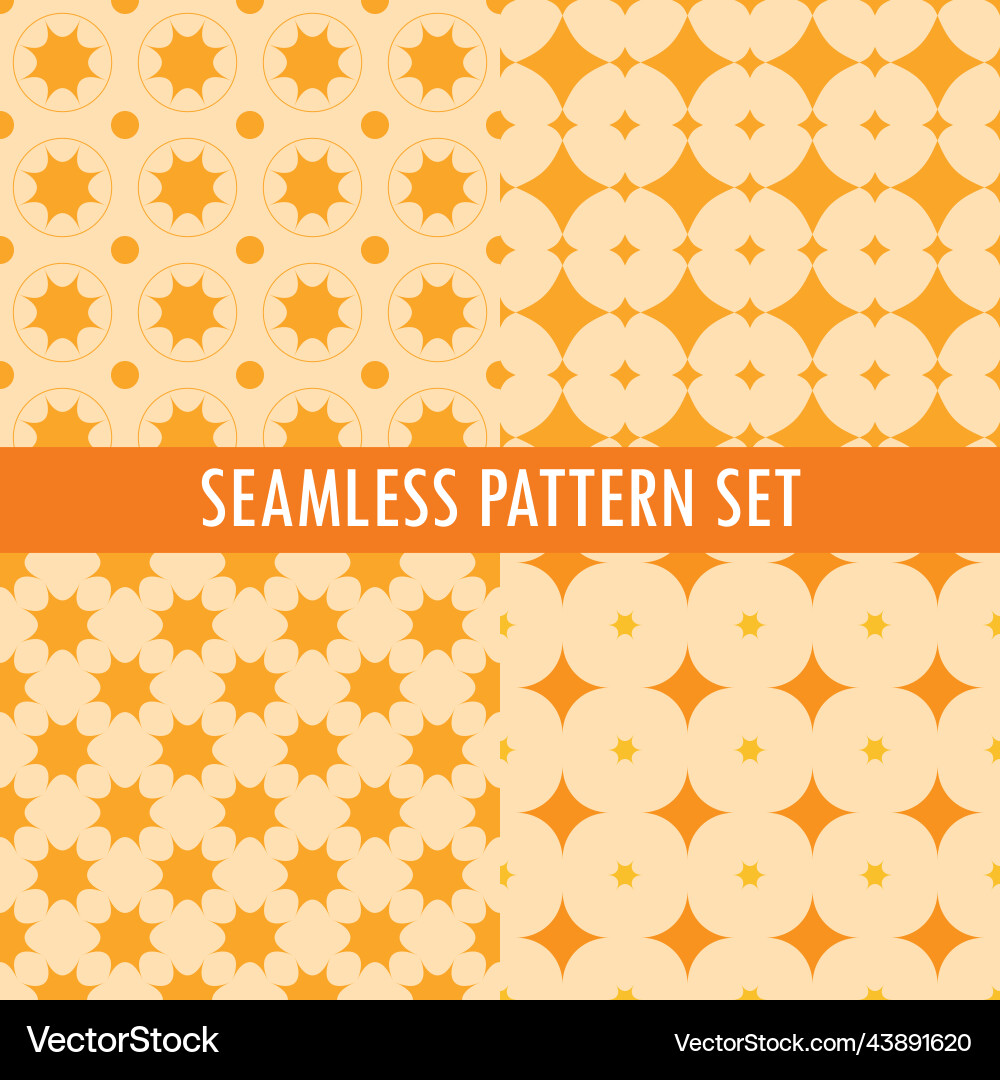 Geometric set of seamless pattern simple vector image