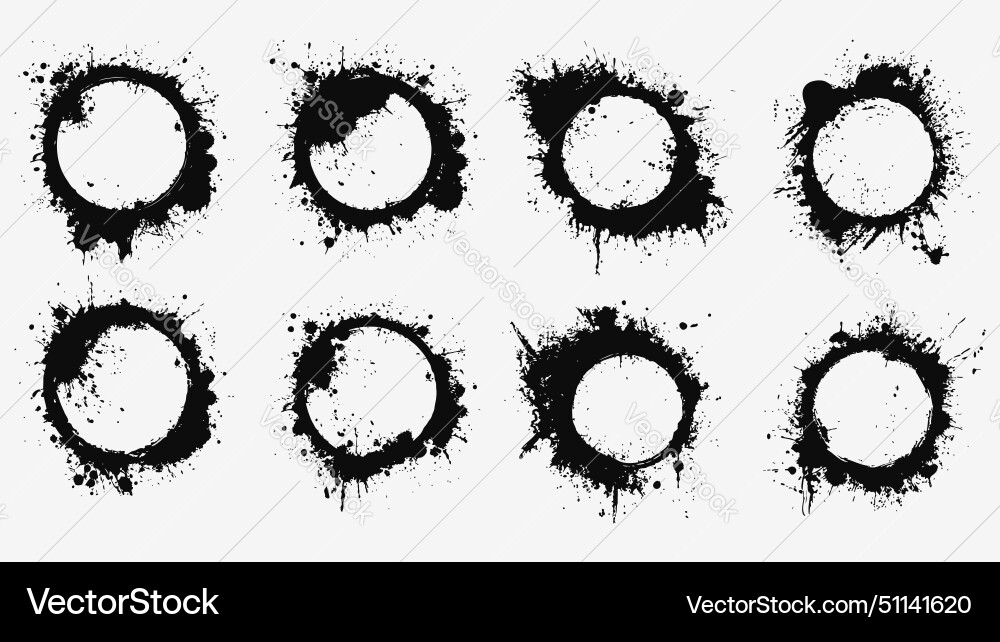Grunge Round Frames Set Royalty Free Vector Image