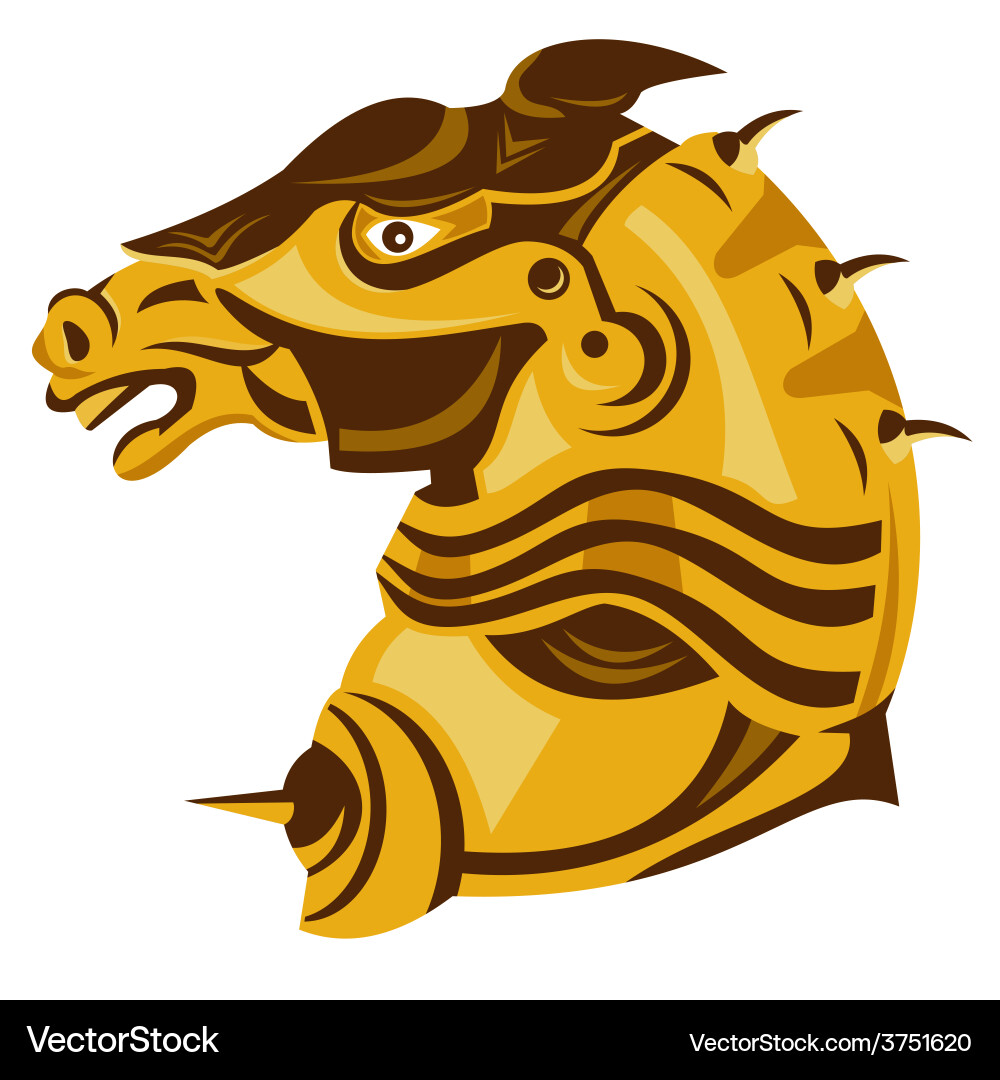 Horse armored head side Vector Image