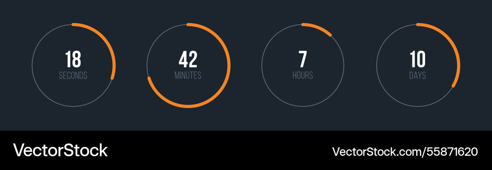 Kreis Countdown Zeitzähler Anzeige Zeitzähler Kreis Countdown Zeitzähler Anzeige Zeitzähler vektorbild