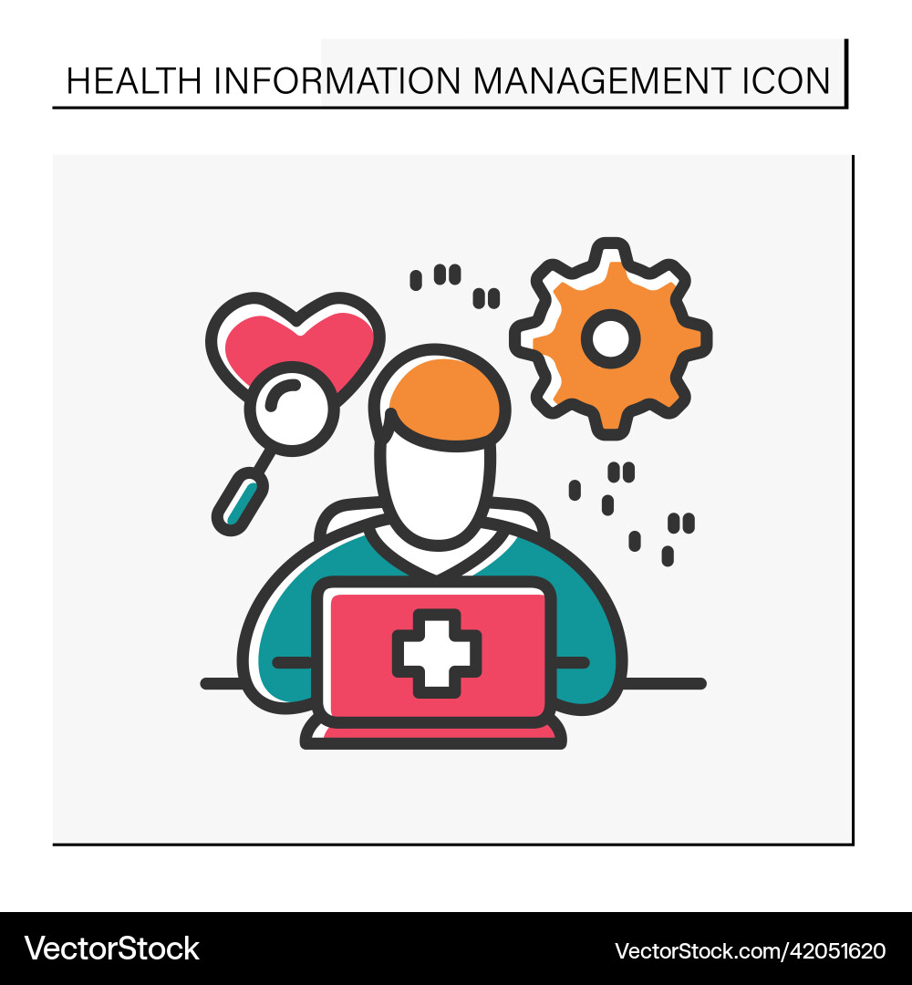 Medical coder color icon Medical coder color icon vector image