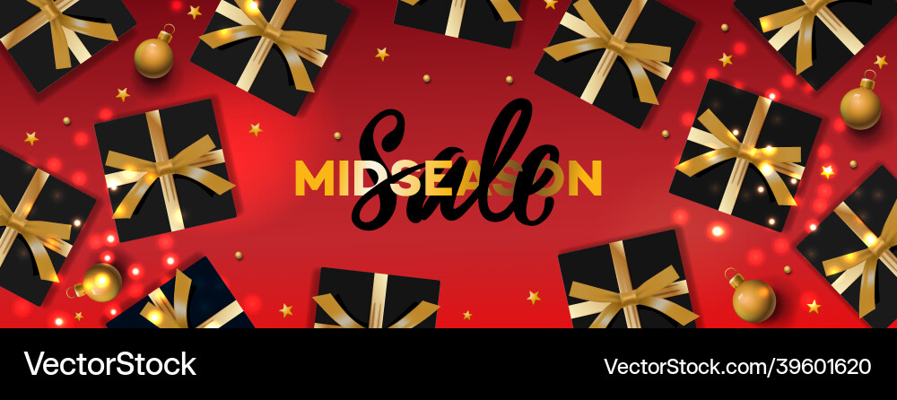 Midseason sale banner christmas backgrounds Midseason sale banner christmas backgrounds vector image