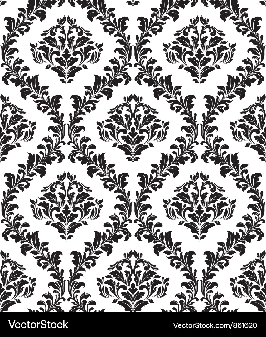 Ornate Floral Damask Pattern vector image