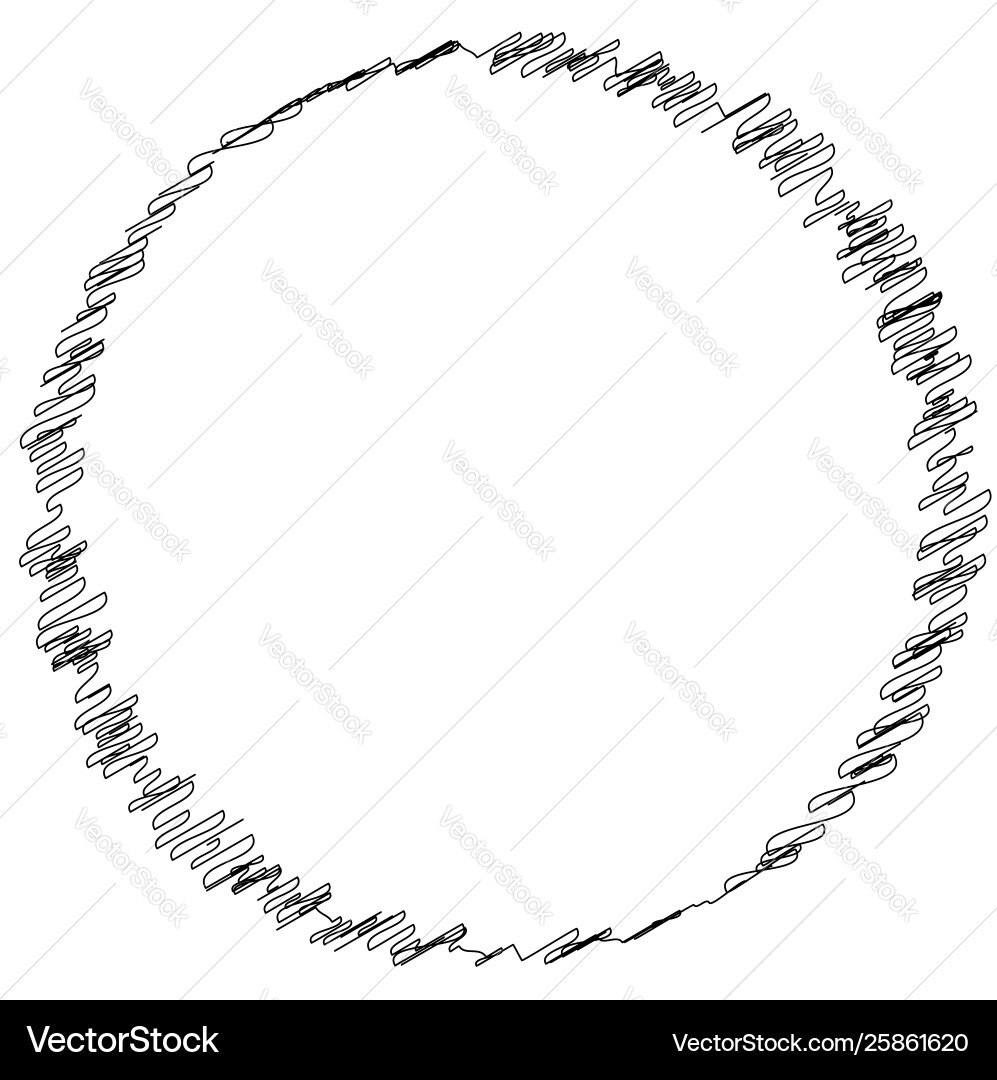 Scribble sketch circle sketchy circular shape vector image