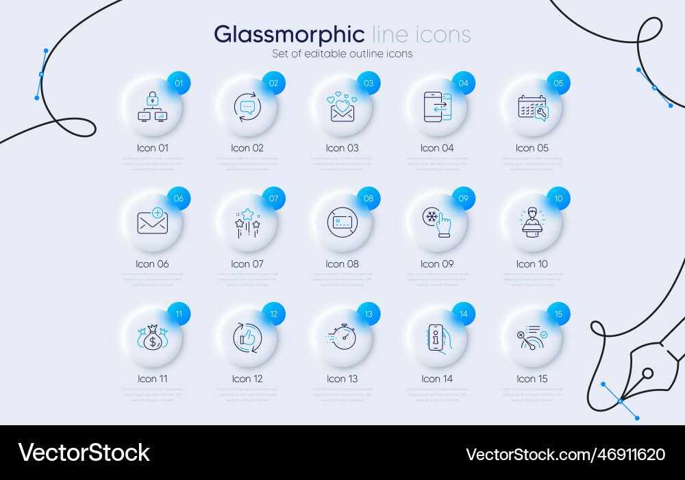 Set of timer new mail and refresh like line icons Set of timer new mail and refresh like line icons vector image
