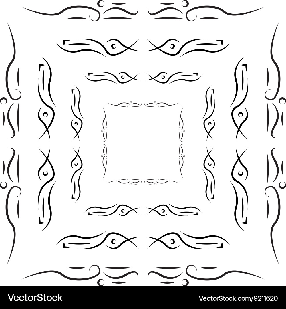 Set of tribal frames with place for your text Vector Image