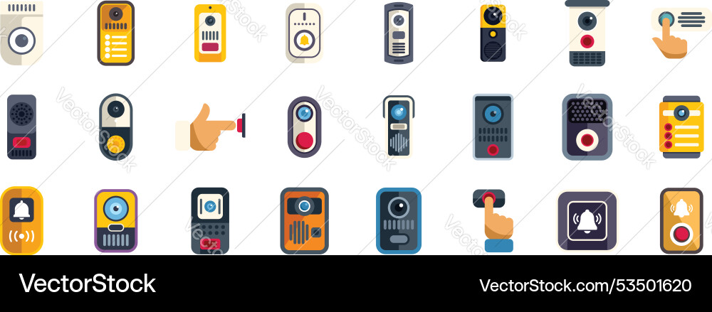 Set von Intercom-Symbolen die verschiedene Arten zeigen Set von Intercom-Symbolen die verschiedene Arten zeigen vektorbild