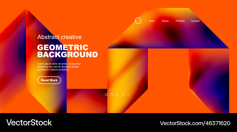 Triangles with fluid gradients abstract landing vector image