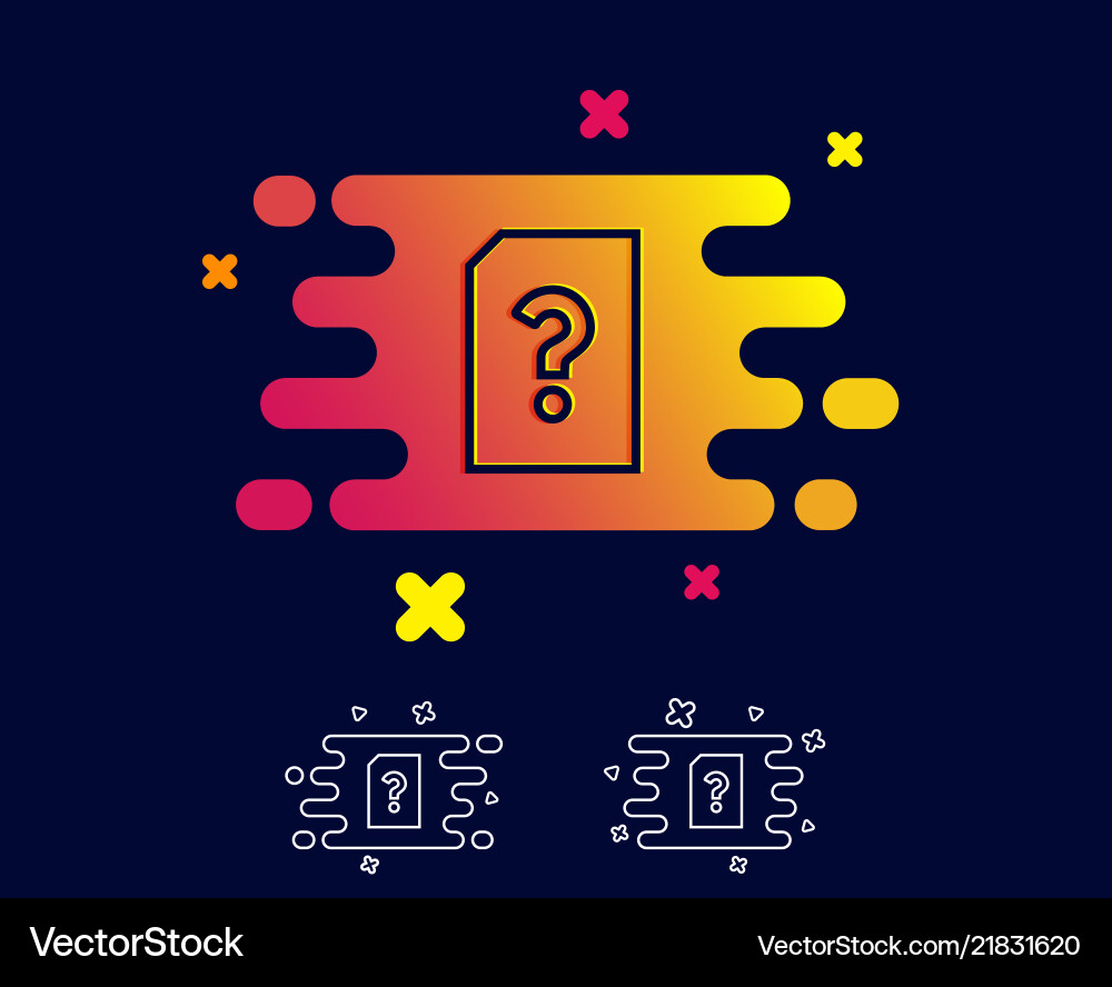 Unknown document line icon file with question vector image