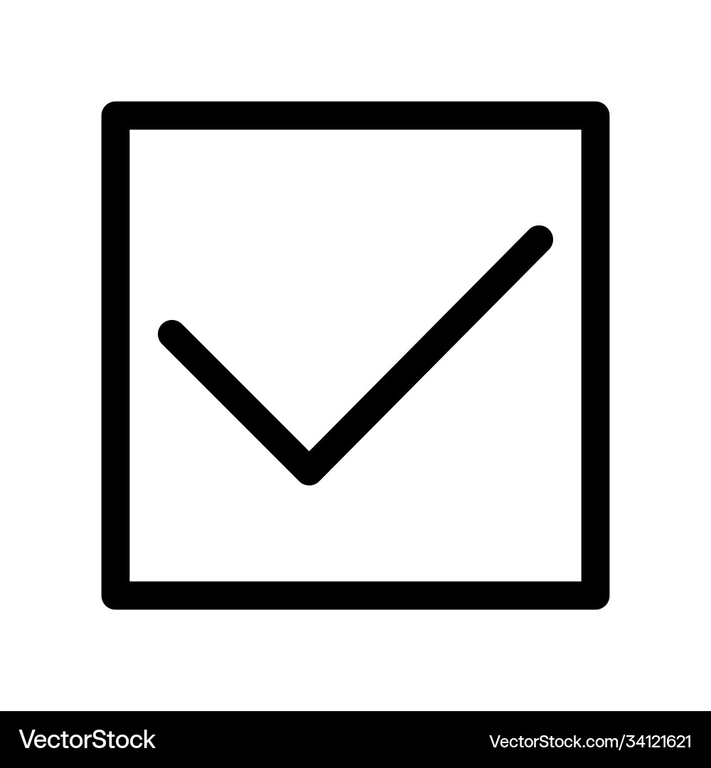 Checked checkbox outline icon vector image