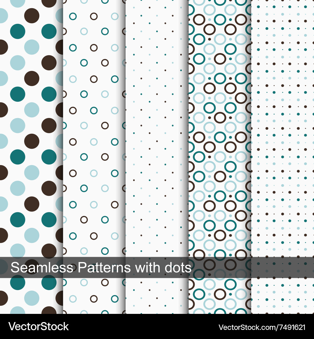 Circle Dot Patterns - Seamless vector image