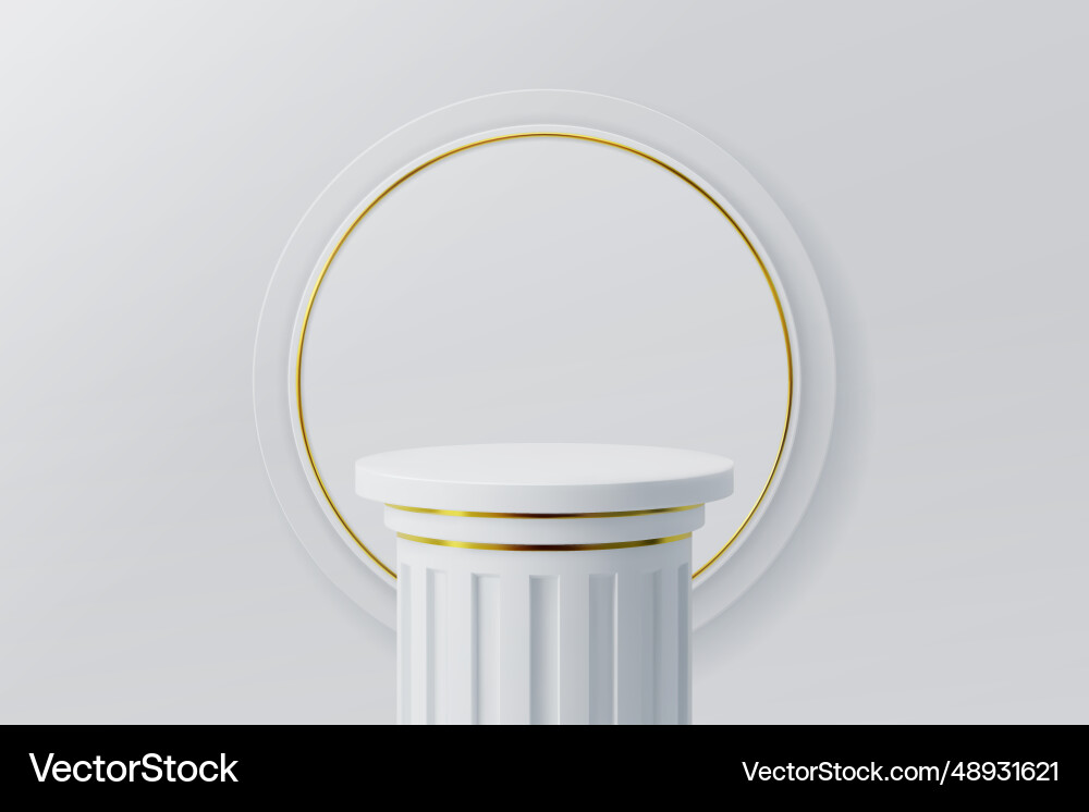 Column podium with round frame pillar display Column podium with round frame pillar display vector image