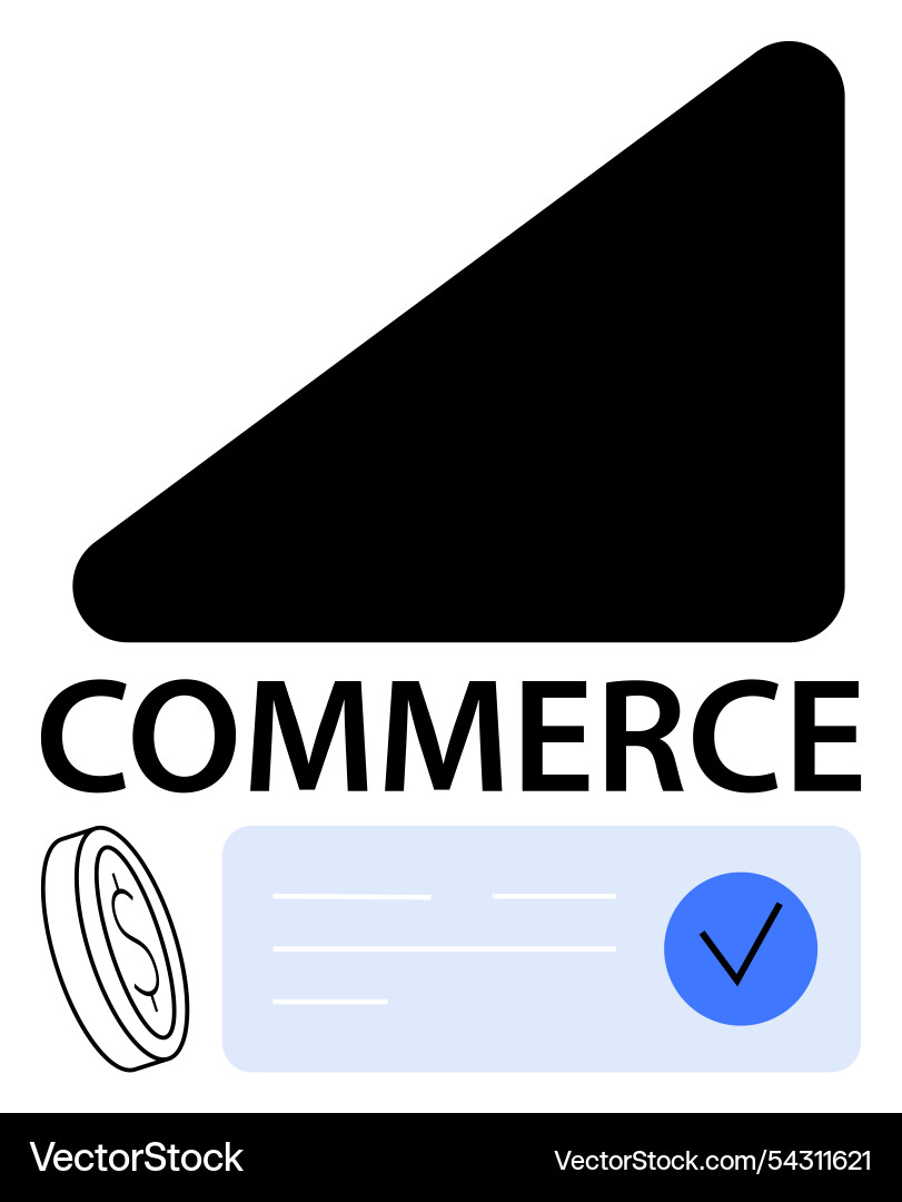 Commerce concept with graph coin check-mark Commerce concept with graph coin check-mark Vector Image