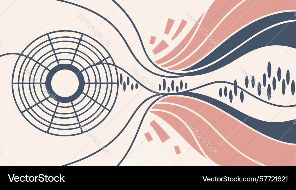 Complex data visualization and network abstract vector image