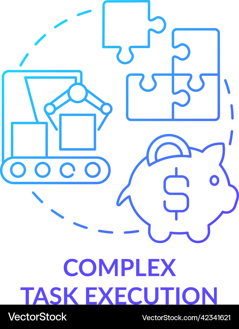 Complex task execution blue gradient concept icon Complex task execution blue gradient concept icon vector image