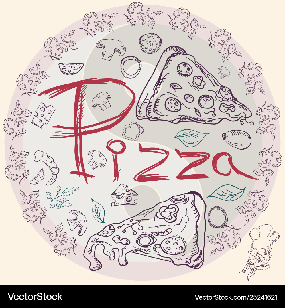 Cover background 28 on theme italian pizza Cover background 28 on theme italian pizza vector image