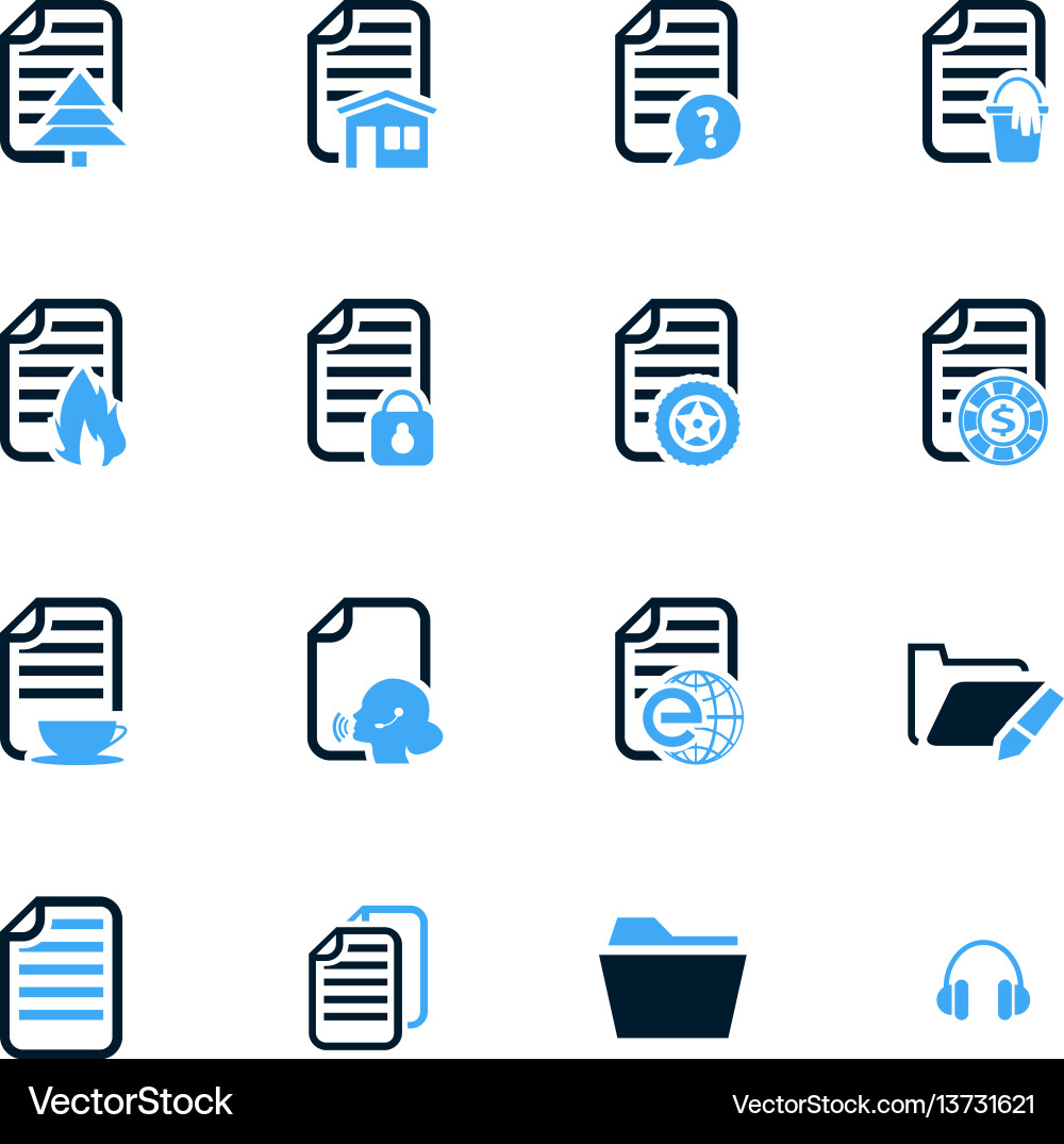 Documents icons set Vector Image