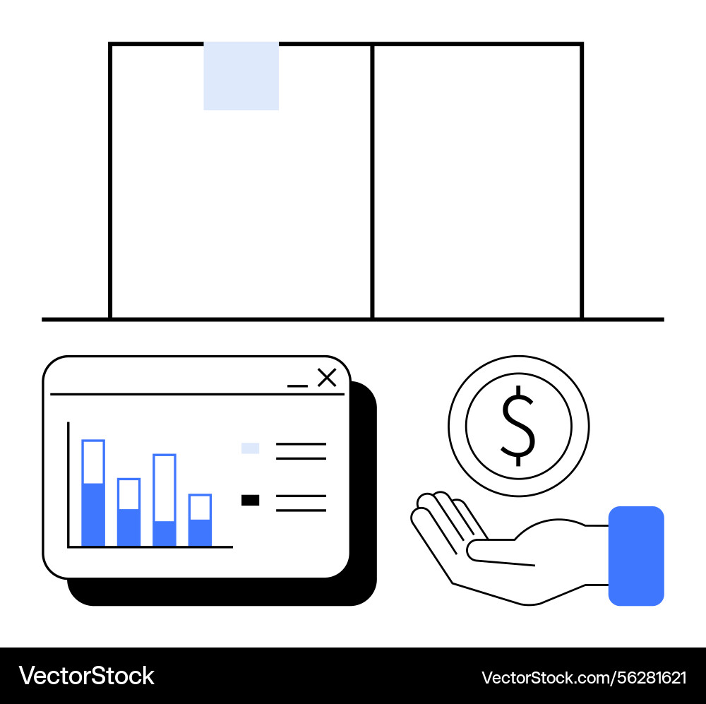Financial data analysis with interactive charts Financial data analysis with interactive charts vector image