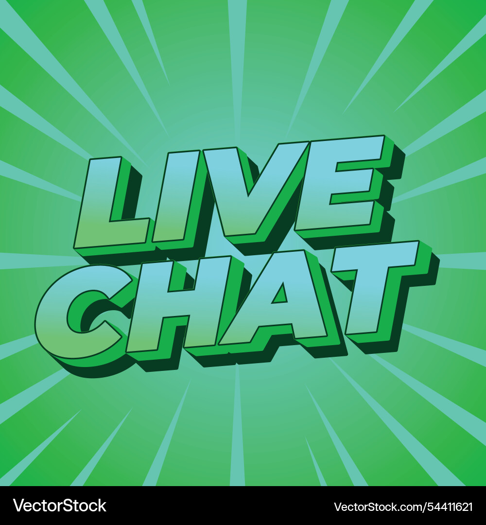 Live chat text effect in bold font and 3d style Vector Image