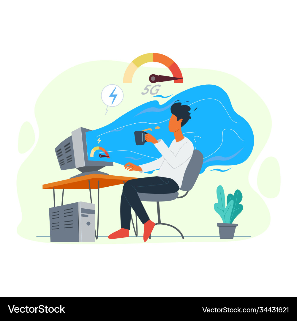 Loading speed boost internet vector image