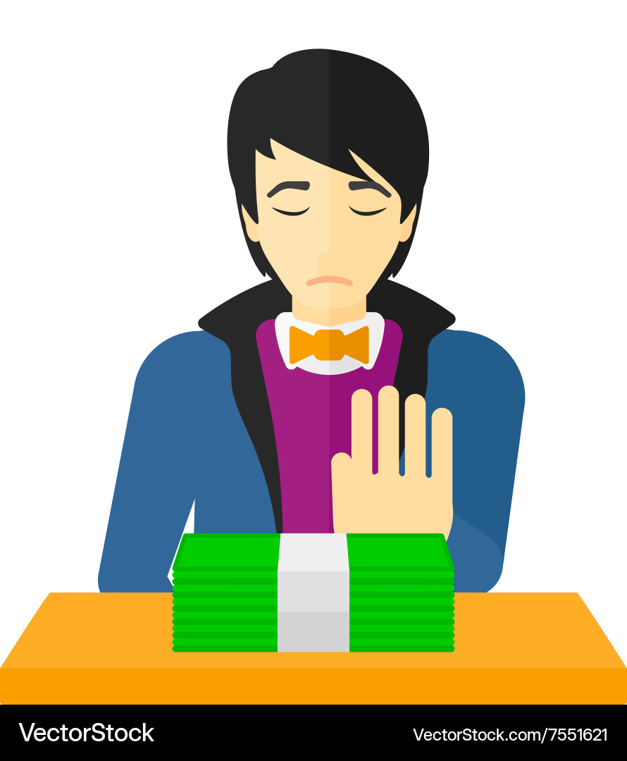 Man refusing bribe Vector Image