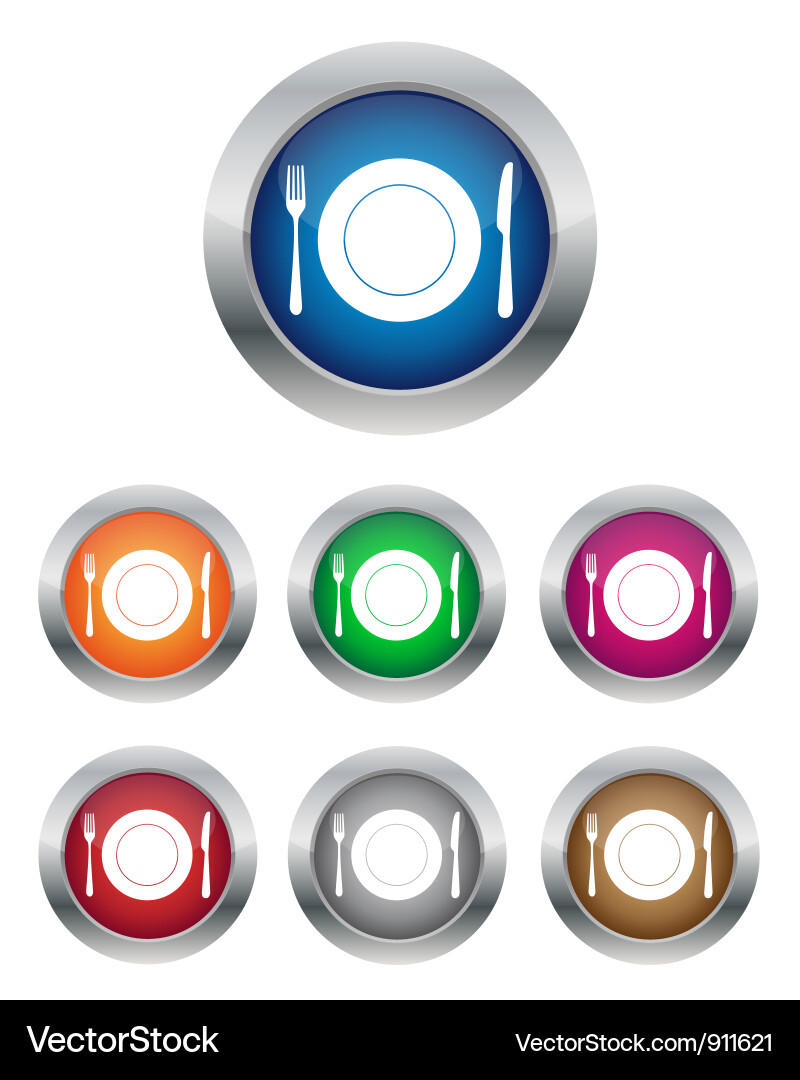 Restaurant Buttons Collection Vector Image