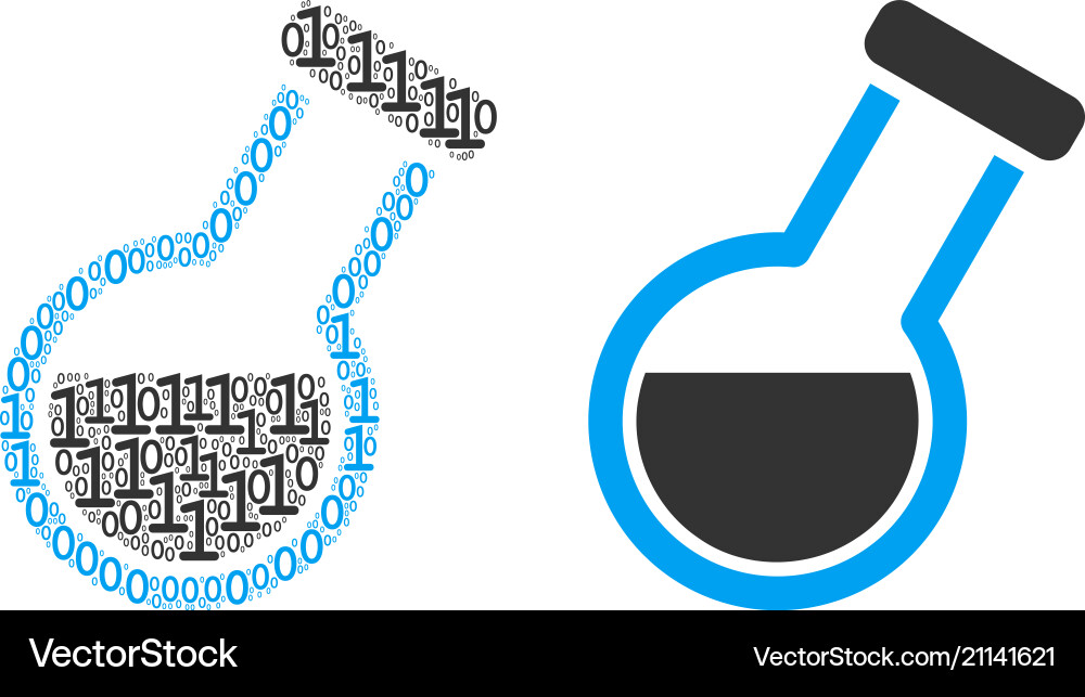 Retort mosaic of binary digits Retort mosaic of binary digits vector image