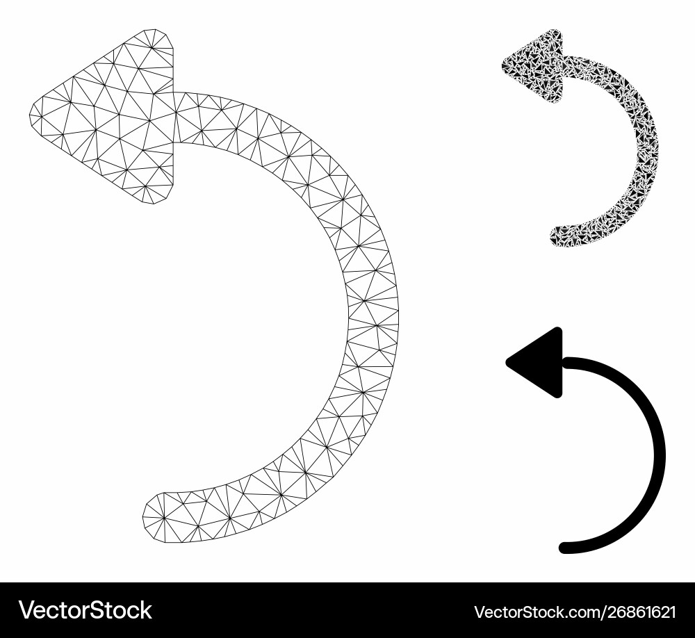 Rotate ccw mesh network model and triangle Rotate ccw mesh network model and triangle Vector Image