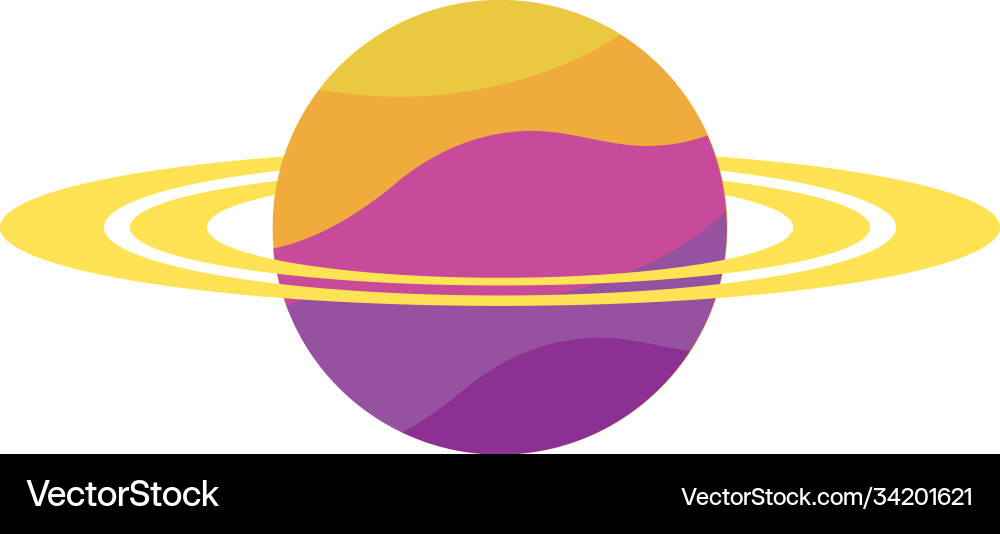 Saturn Planet Raum isolierte Ikone Saturn Planet Raum isolierte Ikone vektorbild