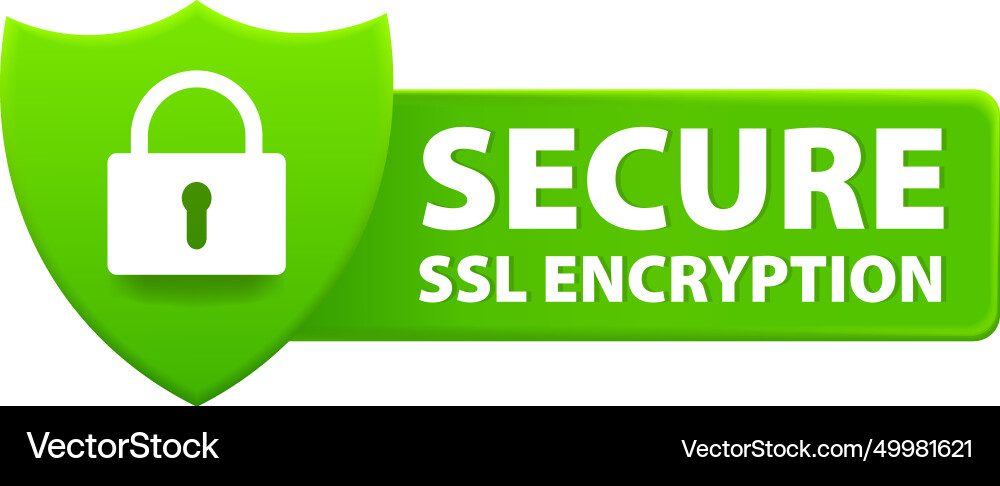 Secure ssl encryption badge digital data protectio vector image