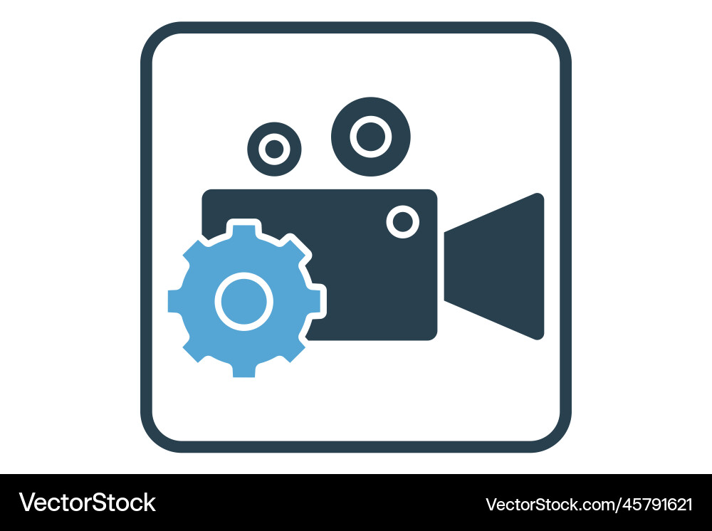 Setting camera video icon related Setting camera video icon related Vector Image