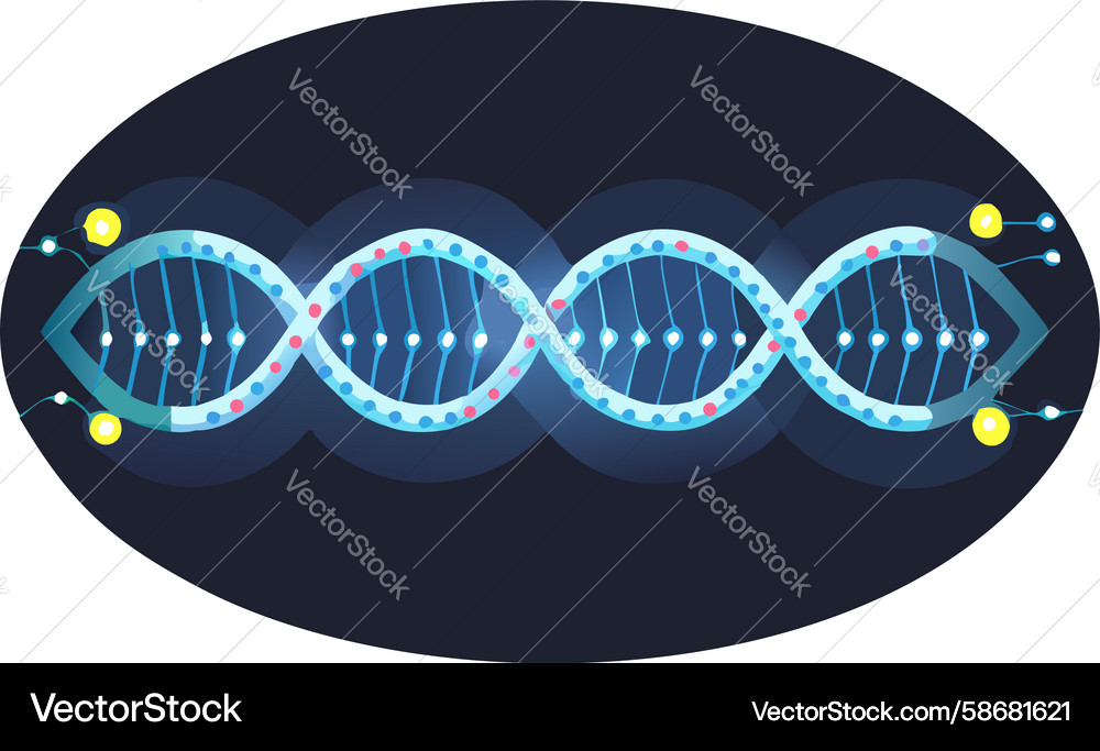 Stylized dna helix structure design generative ai Vector Image