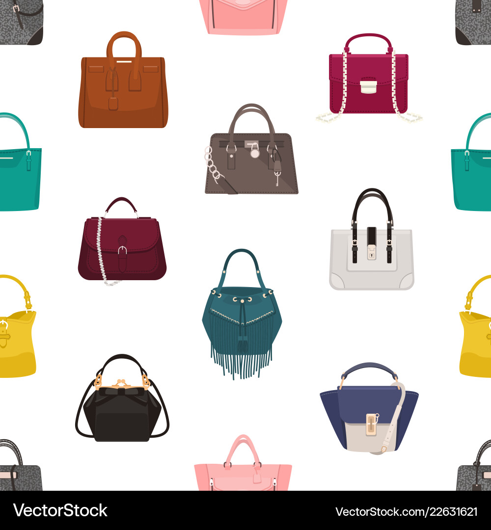 Trendy seamless pattern with stylish women s bags Trendy seamless pattern with stylish women s bags vector image