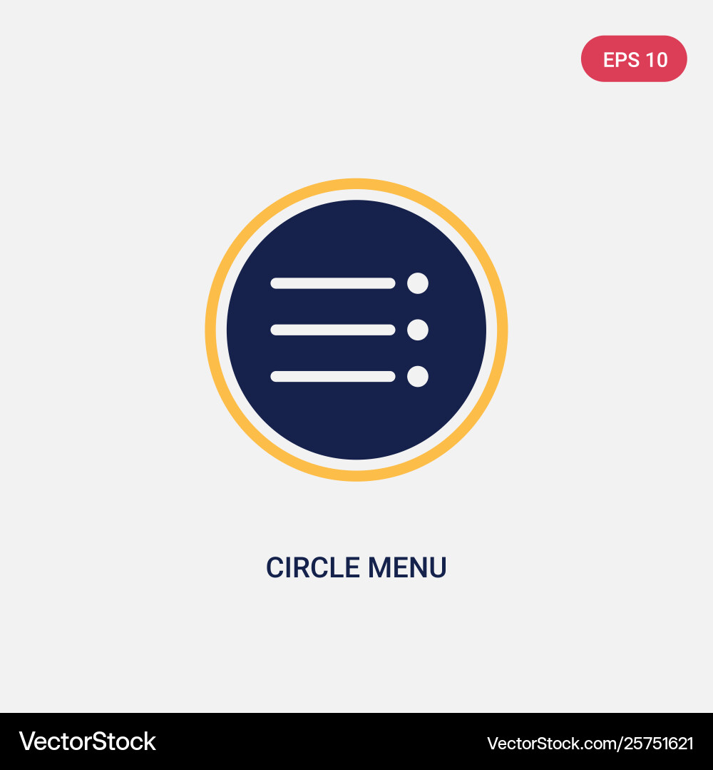 Two color circle menu icon from ultimate vector image