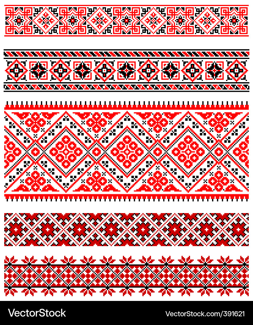 Ukrainian Embroidery Pattern vector image