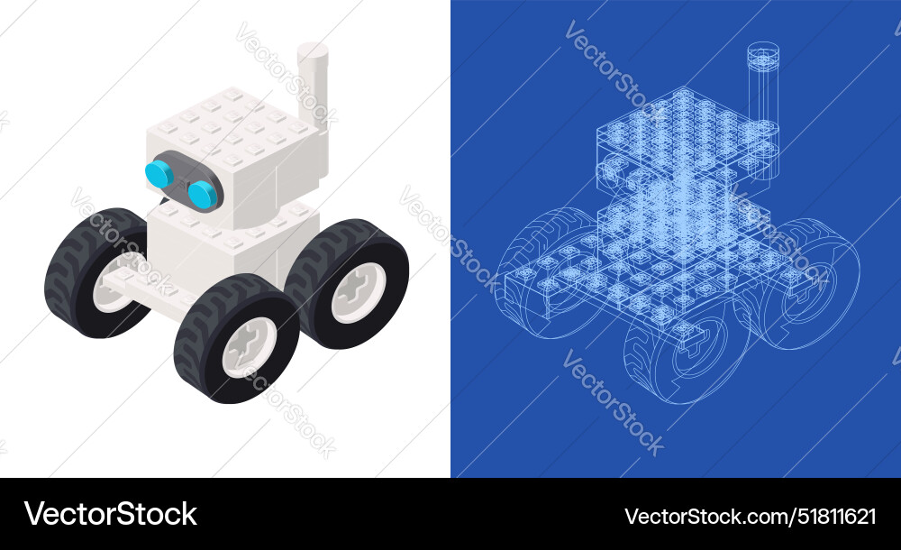 White robot project for printing and design White robot project for printing and design vector image