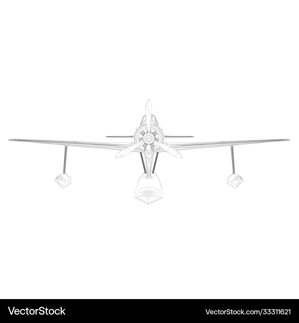 Wireframe an old plane for landing and taking Wireframe an old plane for landing and taking vector image