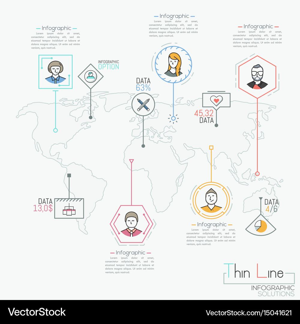 World map location marks text boxes vector image